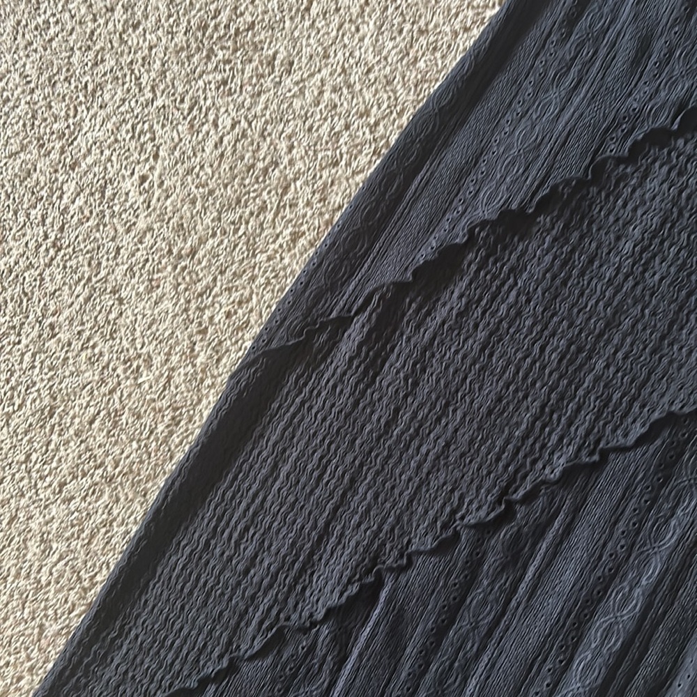 Black Patchwork Maxi Skirt - image 2